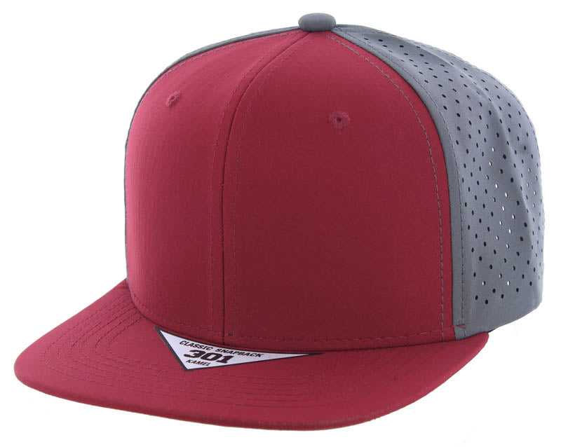 301DP | PERFORATED HAT - Burgundy/Charcoal