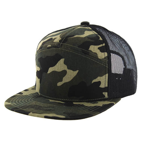 707T | TRUCKER HAT - Green Camo (#9)/Green Camo (#9)/Black