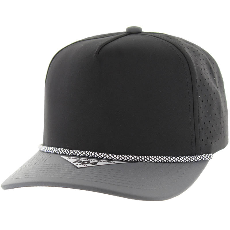804DPR | PERFORATED ROPE HAT - Black/Charcoal