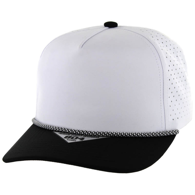 804DPR | PERFORATED ROPE HAT - White/Black