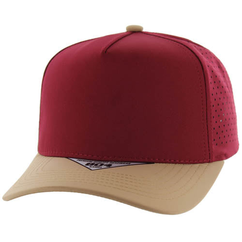 804DP | PERFORATED HAT - Burgundy/Khaki