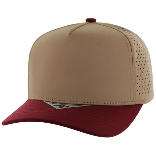 804DP | PERFORATED HAT - Khaki/Burgundy