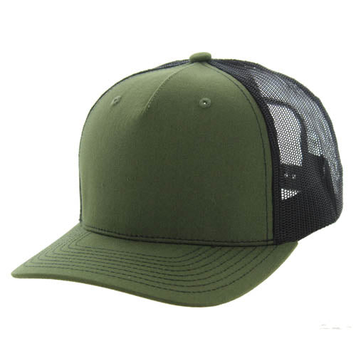 815FT | 5 PANEL TRUCKER HAT - Olive/Black