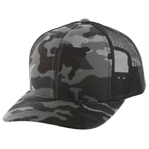 815T | TRUCKER HAT - Black Camo/Black