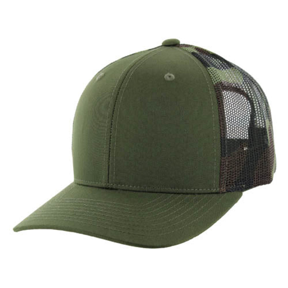 815T | TRUCKER HAT - Olive/Green Camo