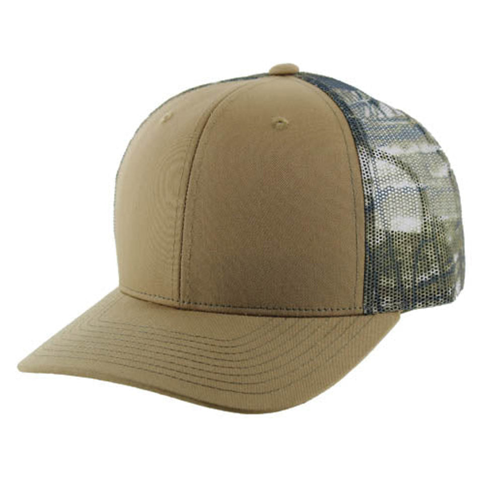815T | TRUCKER HAT - Khaki/Hunting Camo