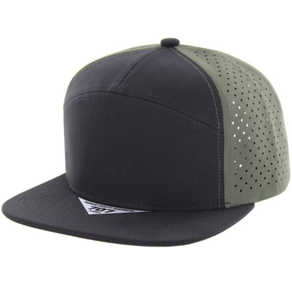 707DPW | PERFORATED WATERDROP HAT - Black/Black/Olive