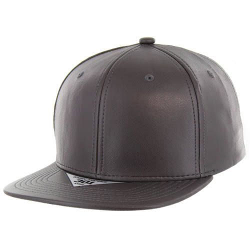 301PU | PU LEATHER HAT - Charcoal