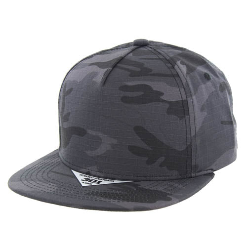 301RSF | RIPSTOP FLAT BILL HAT - Black Camo