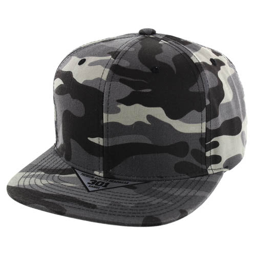 301-6P | COTTON HAT - Black Camo