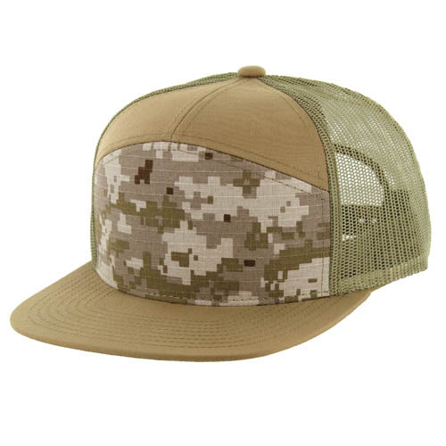 707DCT | DIGITAL CAMO TRUCKER HAT - Desert Digi Camo (#2)/Khaki/Khaki