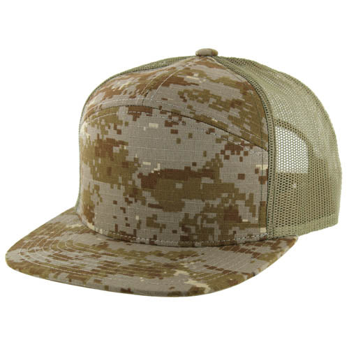707DCT | DIGITAL CAMO TRUCKER HAT - Desert Digi Camo (#2)/Khaki