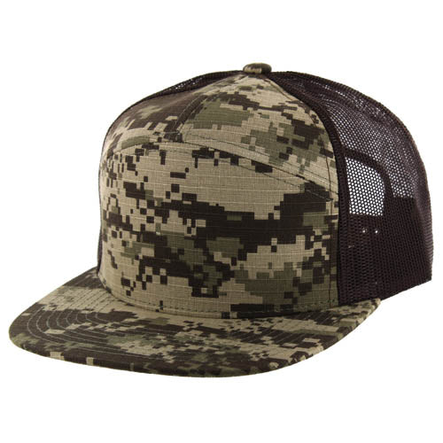 707DCT | DIGITAL CAMO TRUCKER HAT - Dark Desert Digi Camo (#5)/Brown