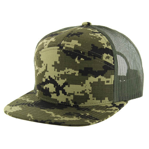707DCT | DIGITAL CAMO TRUCKER HAT - Forest Digi Camo (#3)/Olive