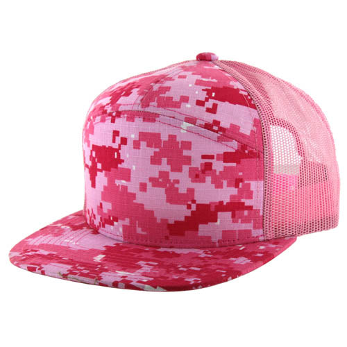 707DCT | DIGITAL CAMO TRUCKER HAT - Pink Digi Camo (#7)/Pink