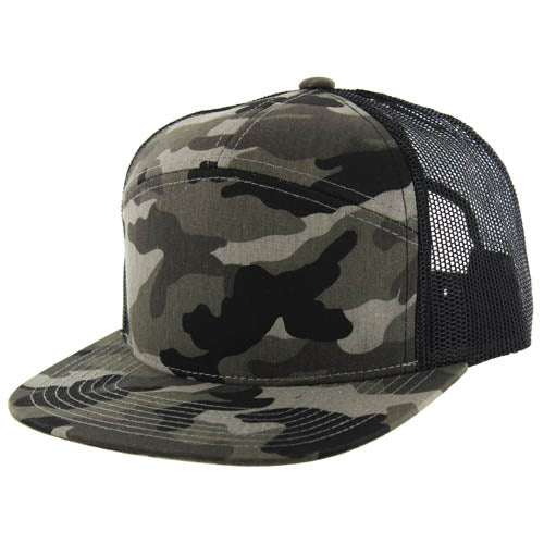 707T | TRUCKER HAT - Black Camo (#8)/Black Camo (#8)/Black