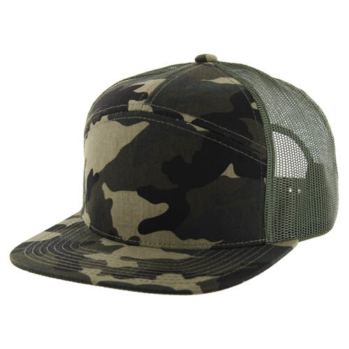 707T | TRUCKER HAT - Green Camo (#9)/Green Camo (#9)/Olive