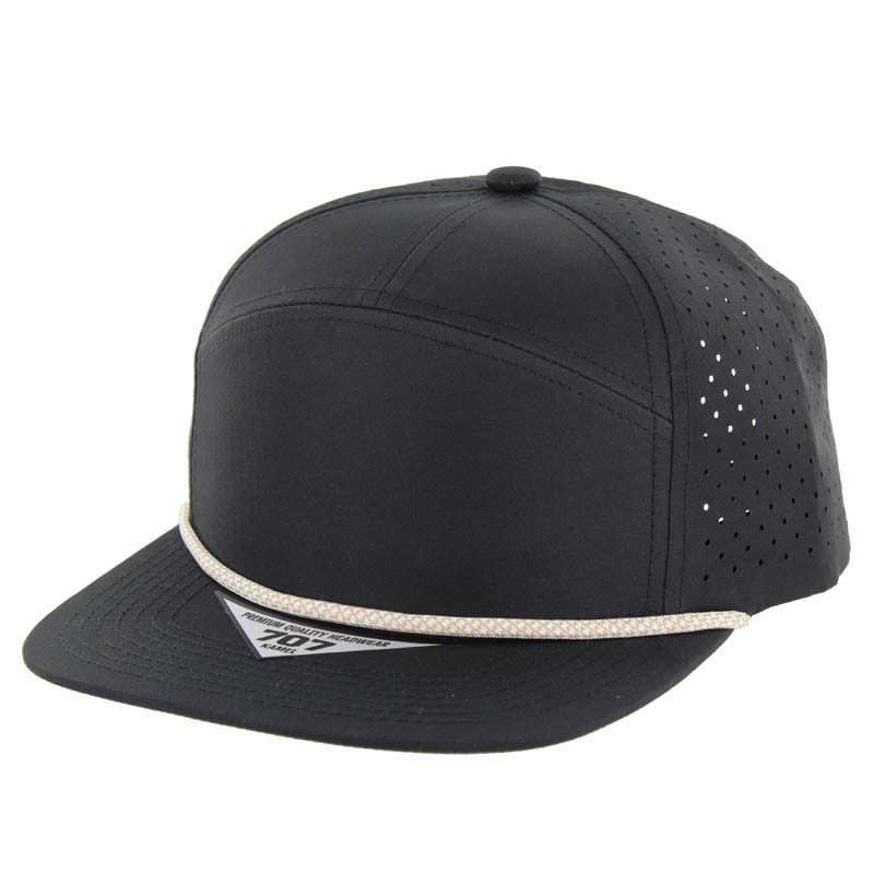 707DPR | PERFORATED ROPE HAT - Black (Khaki)