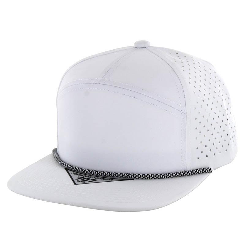 707DPR | PERFORATED ROPE HAT - White (Black)