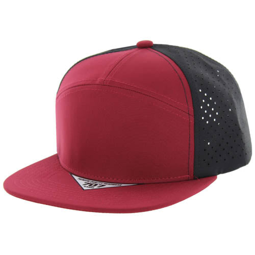 707DP | PERFORATED HAT - Burgundy/Black