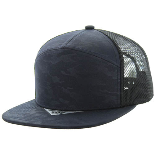 707FCT | FLEX CAMO TRUCKER HAT - Navy