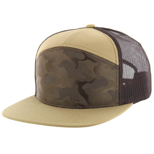 707HT | HYBRID TRUCKER HAT - Brown Camo/Khaki/Brown