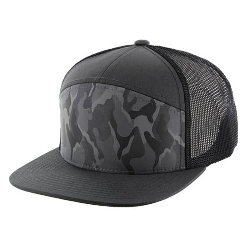 707HT | HYBRID TRUCKER HAT - Charcoal Camo/Charcoal/Black