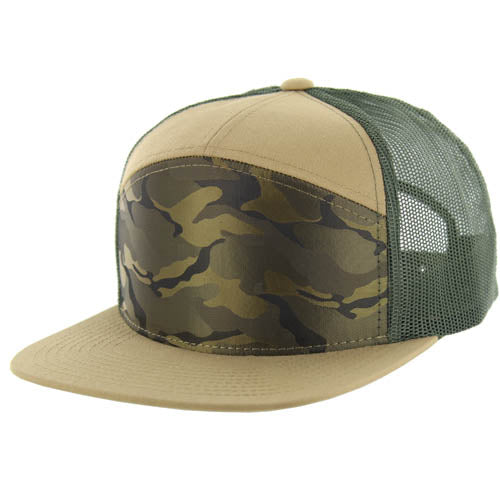 707HT | HYBRID TRUCKER HAT - Olive Camo/Khaki/Olive