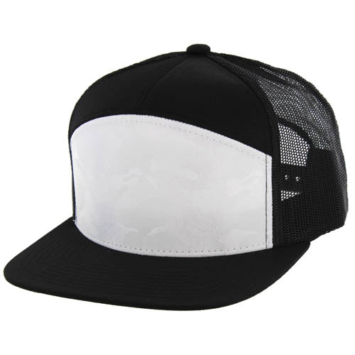 707HT | HYBRID TRUCKER HAT - White Camo/Black/Black