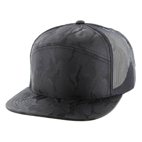 707NCT | NYLON CAMO TRUCKER HAT - Black Camo