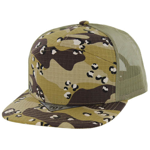 707RSCT | RIPSTOP TRUCKER Hat - Desert Camo/Khaki