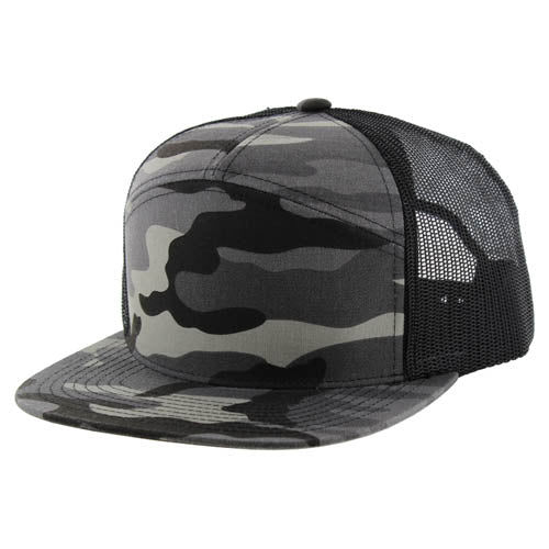 707T | TRUCKER HAT - Black Camo/Black Camo/Black
