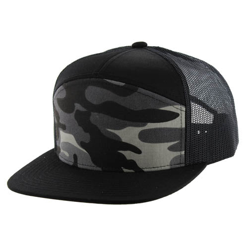 707T | TRUCKER HAT - Black Camo/Black/Black
