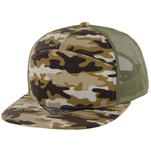 707T | TRUCKER HAT - Desert Camo/Desert Camo/Khaki