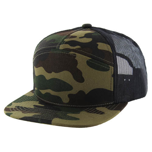 707T | TRUCKER HAT - Green Camo/Green Camo/Black
