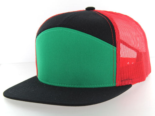 707T | TRUCKER HAT - Kelly Green/Black/Red