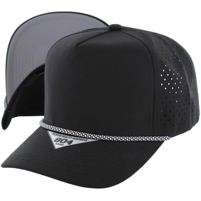804DPRS | PERFORATED SUBTONE ROPE HAT - Black (Light Grey)