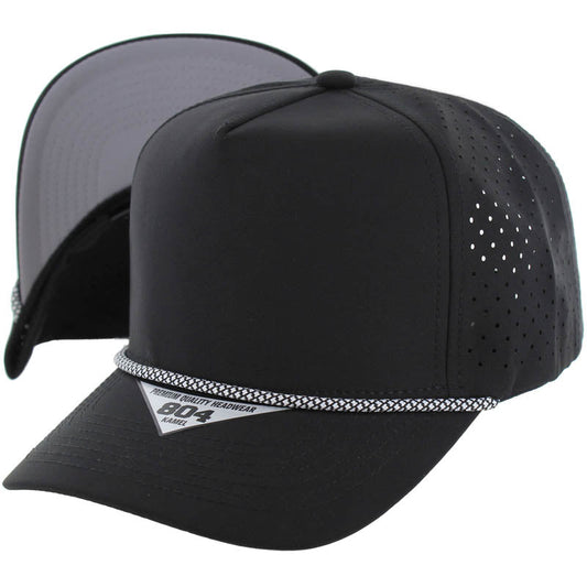 804DPRS | PERFORATED SUBTONE ROPE HAT - Black (Light Grey)