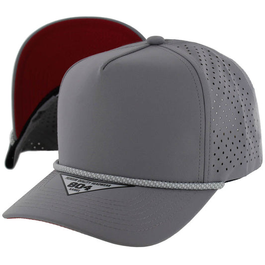 804DPRS | PERFORATED SUBTONE ROPE HAT - Light Grey (Red)