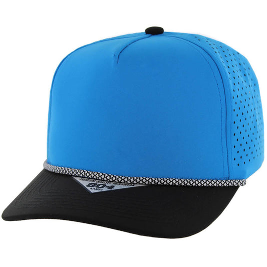 804DPR | PERFORATED ROPE HAT - Aqua/Black