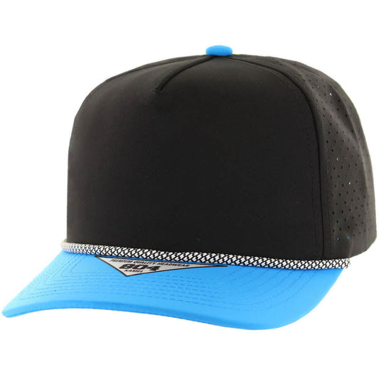 804DPR | PERFORATED ROPE HAT - Black/Aqua