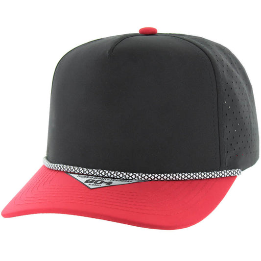 804DPR | PERFORATED ROPE HAT - Black/Red