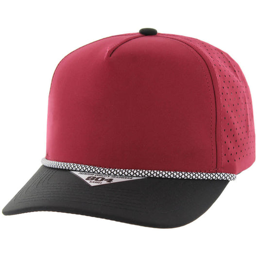 804DPR | PERFORATED ROPE HAT - Burgundy/Black