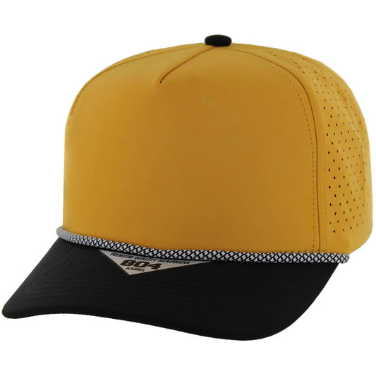 804DPR | PERFORATED ROPE HAT - Gold/Black
