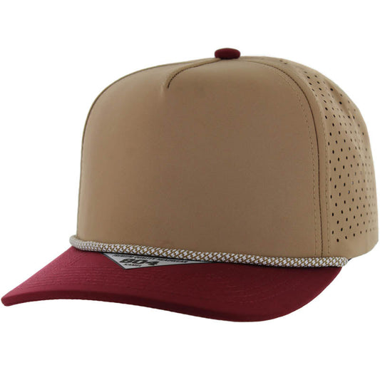 804DPR | PERFORATED ROPE HAT - Khaki/Burgundy