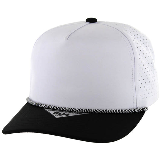 804DPR | PERFORATED ROPE HAT - White/Black