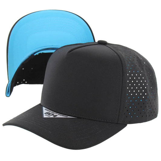 804DPS | PERFORATED SUBTONE HAT - Black (Aqua Blue)