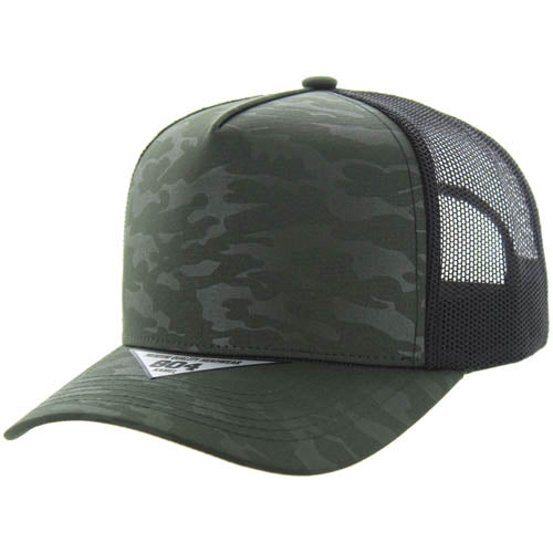 804FCT | FLEX CAMO TRUCKER HAT - Dark Green