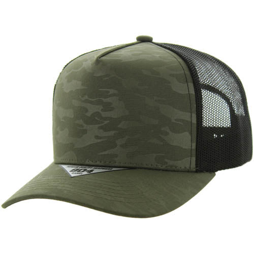 804FCT | FLEX CAMO TRUCKER HAT - Olive