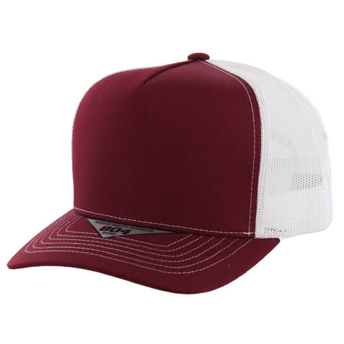 804T | TRUCKER HAT - Burgundy/White